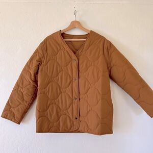 Women’s Lightweight Quilted Jacket, size L, color Clay